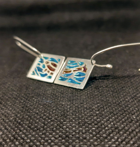 Boucles d'oreilles uniques en argent Le poisson collection Amour